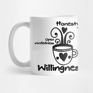 Honesty Open mindedness and Willingness Mug